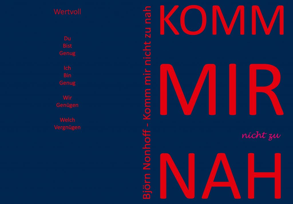 Komm mir nicht zu nah - Titel Gedichtband Umschlag Björn Nonhoff